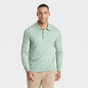 Goodfellow & Co - Men's Polo Collared Pullover Sweater - Goodfellow  Sage